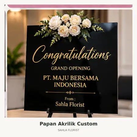 Papan Bunga Akrilik Malalayang
